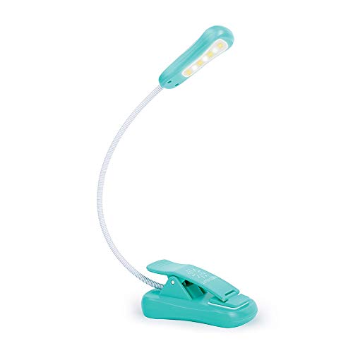 Product Cover LuminoLite Rechargeable 7 LED Book Light, Clip Light for Reading in Bed, 3 Color × 3 Brightness, Up to 70 Hours Eye- Cared Reading. Perfect for Bookworms, Kids & Travel. (Tiffany Blue)