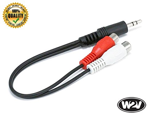 Product Cover World2view 3.5mm Stereo Male to 2 RCA Female Cable Gold-Plated (Red & White) - 6 Inch