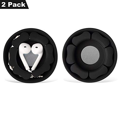 Product Cover Earbud Case Holder Pack [2 Pack], MAIRUI Earphone Case Wrap Earbuds Nest Tangle-Free Silicone Magnetic Organzier