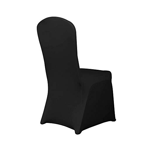Product Cover HAORUI Spandex Chair Covers for Dining Room Banquet Wedding Party (4 pcs, Black)