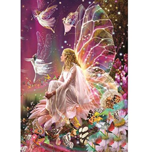 Product Cover 5D Diamond Painting Full Drill,Lavany Wolf Sea Turtle Butterfly Fairy nature 5D DIY Diamond Painting By Number Kits Full Drill Rhinestone Pasted Embroidery Home Decor,Cross Stitch Stamped Kits (A)