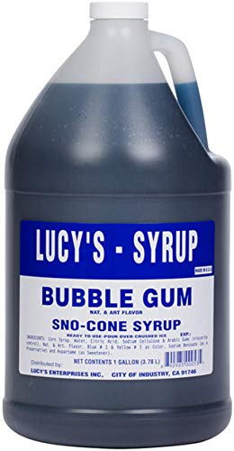 Product Cover Lucy's Family Owned - Shaved Ice Snow Cone Syrup, Bubble Gum - 1 Gallon (128oz.)