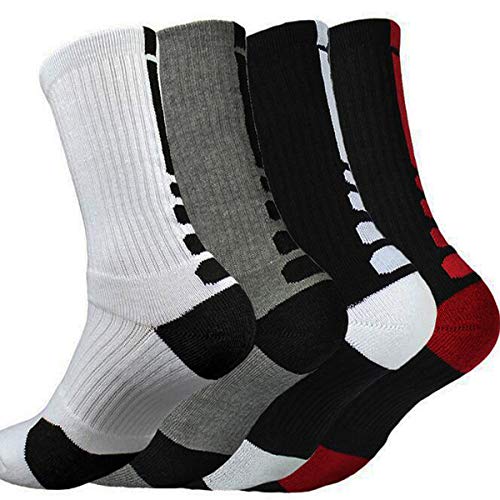 Product Cover ZFang 4 Pack Men Dri-fit Cushion Basketball Athletic Sports Outdoor Compression Crew Sock