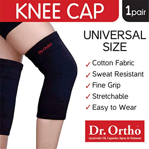 Product Cover Dr Ortho Knee Cap (Black, Universal Size Knee Cap for Knee Support, Gym)