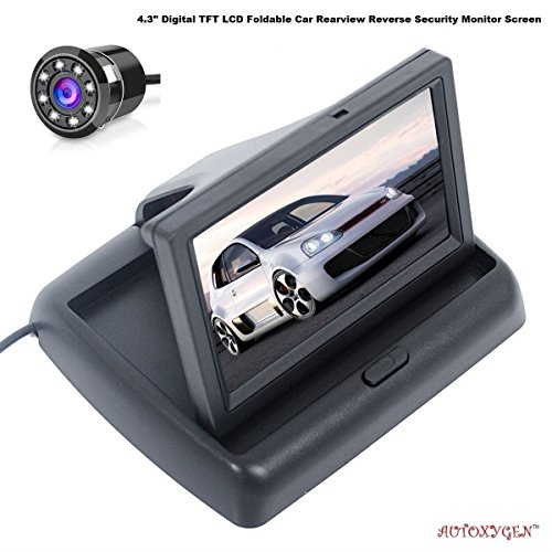 Product Cover AUTOXYGEN Car 4.3 inch Rear View Full HD Foldable Dashboard Screen and 8 LED Night Vision Waterproof Reserve Parking Camera