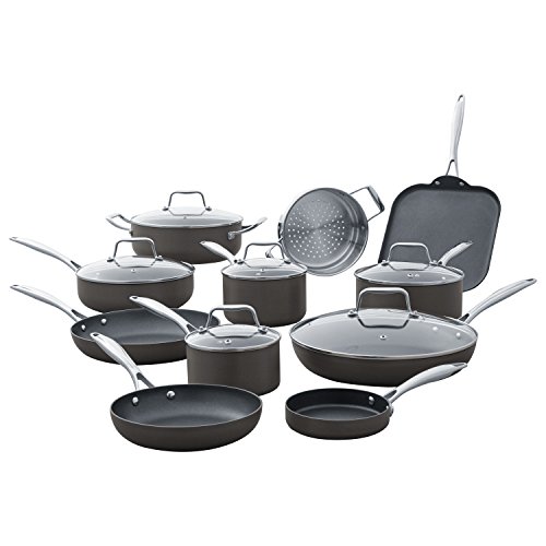 Product Cover Stone & Beam Kitchen Cookware Set, 17-Piece, Pots and Pans, Hard-Anodized Non-Stick Aluminum