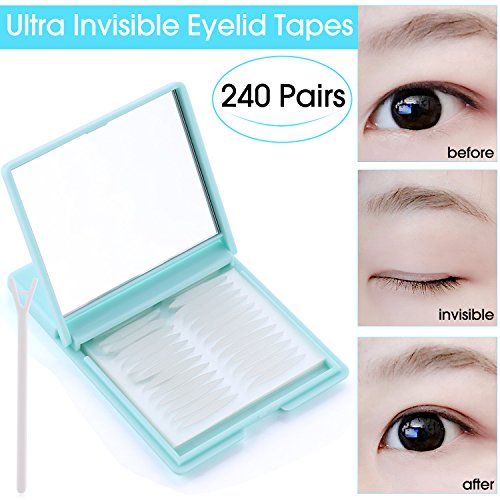 Product Cover 480Pcs Ultra Invisible Fiber One Side Eyelid Tapes Stickers - Double Eyelid tapes - Instant Eyelid Lift Without Surgery, Perfect for hooded, droopy, uneven, or mono-eyelids (Medium)