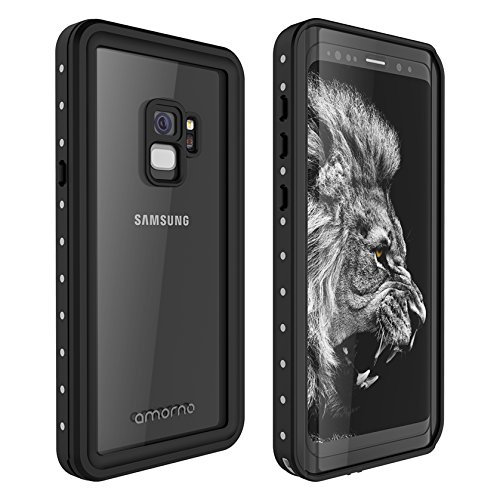 Product Cover AMORNO Galaxy S9 Waterproof Case, Waterproof Shockproof Dustproof Dirtproof Full Body Case Built in Screen Protector with Touch ID for Samsung Galaxy S9