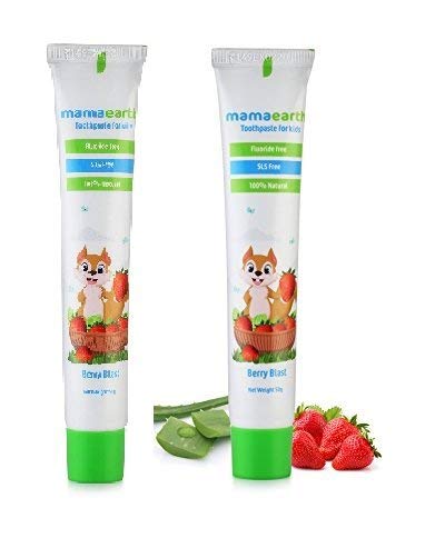 Product Cover Mamaearth Natural Berry Blast Kids Toothpaste for Babies for Oral and Dental Hygiene (Pack of 2), Made in The Himalayas- All Natural with Organic Ingredients