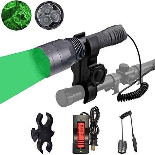Product Cover WINDFIRE S10 300 Yards 650 Lumen 3pcs Green LED Hunting Tactical Flashlight Long Range Hog Predator Varmint Green Hunting Gear Kit with Scope Mount, Pressure Switch, Rechargeable Battery and Charger