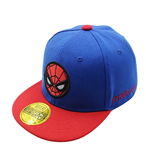 Product Cover Diluma Kids Spider Man Cartoon Falt Hat Snapback Baseball Cap (Blue)