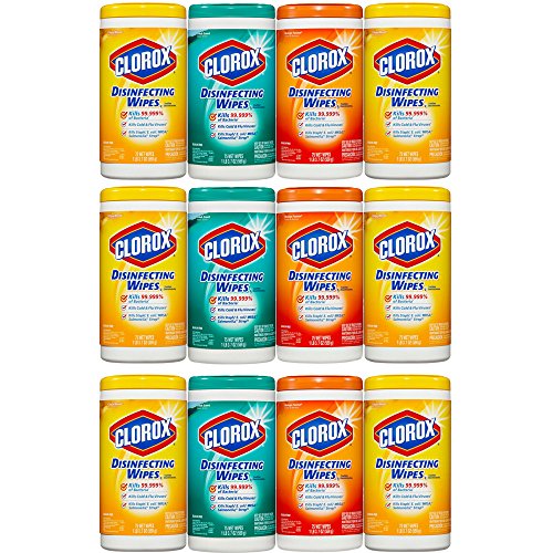 Product Cover Clorox Disinfecting Cleaning Wipes Value Pack, Crisp Lemon Scent, Fresh Scent and Orange Fusion Scent, 75 Wipes each, 3-Pack (12ct)