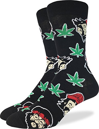 Product Cover Good Luck Sock Men's Cheech & Chong Marijuana Socks - Black, Shoe Size 7-12