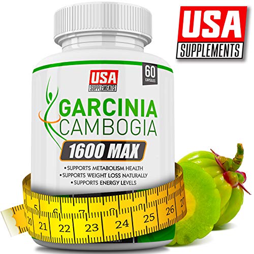 Product Cover Garcinia Cambogia Weight Loss Capsules (100% Money Back Guarantee) 1600mg Extra Strength | Diet Pills That Work Fast for Women & Men | Appetite Suppressant, Carb Blocker, Hunger Suppression