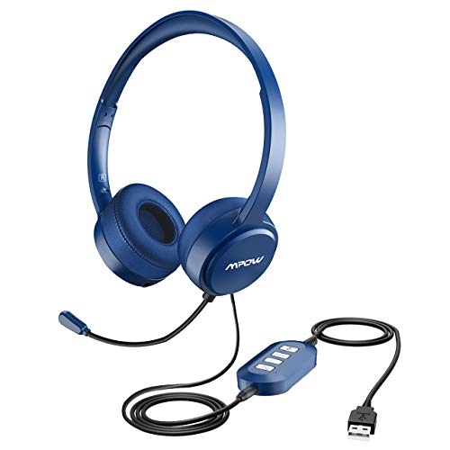 Product Cover Mpow 071 USB Headset/ 3.5mm Computer Headset with Microphone Noise Cancelling, Lightweight PC Headset Wired Headphones, Business Headset for Skype, Webinar, Cell Phone, Call Center