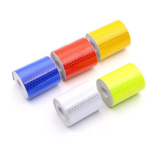 Product Cover WSERE Reflective Warning Tape Sticker, High Visibility Safety Honeycomb Conspicuity Tapes Multicolor, 1.97