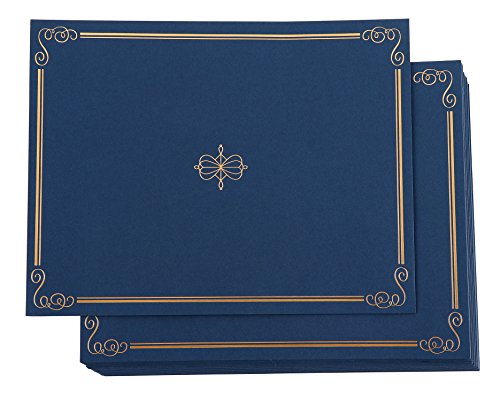 Product Cover Certificate Holder - 24-Pack Diploma Cover, Document Cover for Letter-Sized Award Certificates, Navy Blue, Gold Foil, 11.2 x 8.7 Inches