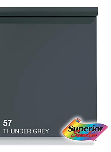 Product Cover Superior Seamless Photography Background Paper, 57 Thunder Grey (86 inches Wide x 18 feet Long)