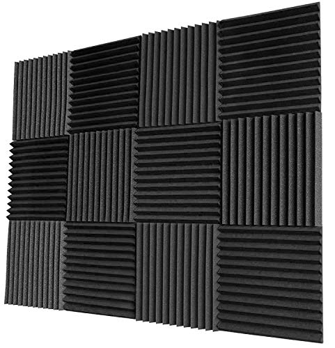 Product Cover Acoustic Panels Studio Foam Sound Proof Panels Nosie Dampening Foam Studio Music Equipment Acoustical Treatments Foam 12 Pack-12''12''1''
