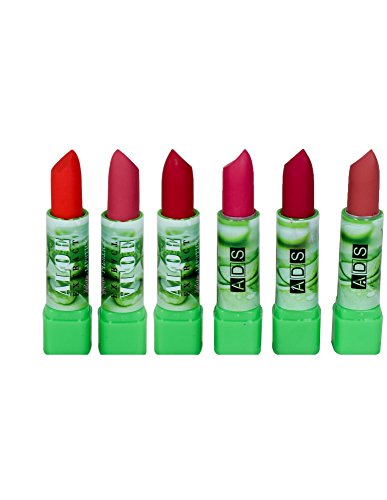 Product Cover ADS Natural Aloe Lipstick for Girls & Women (Multicolour) - Set Of 6