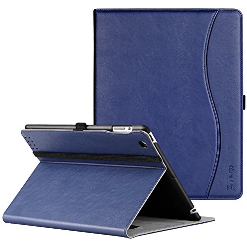 Product Cover Ztotop iPad 2/3/4 Case - Premium PU Leather Business Slim Folding Stand Folio Cover with Auto Wake/Sleep for iPad 4th Generation with Retina Display, iPad 3, iPad 2,Navy Blue