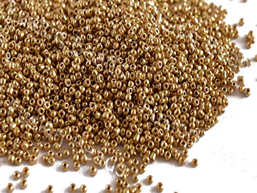 Product Cover The Design Cart (25,000 Pcs, 100 Grams 15/0 Glass Seed Beads Metallic Uni Gold Round Diameter 1.5mm for Jewelry Making
