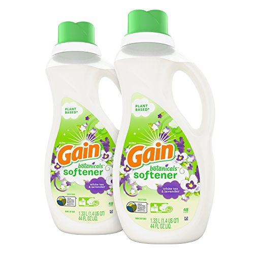 Product Cover Gain Botanicals Liquid Fabric Conditioner (Fabric Softener), White Tea & Lavender, 44 Oz Bottles, Pack of 2, 96 Loads Total