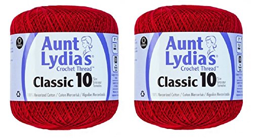 Product Cover Aunt Lydia's Crochet Thread - Size 10 - Cardinal Red (2-Pack)