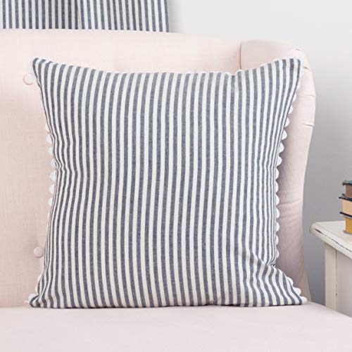 Product Cover Piper Classics Farmhouse Ticking Stripe Pillow Cover, Blue, 18