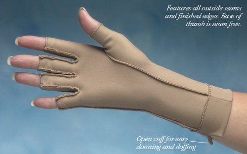 Product Cover Isotoner Therapeutic Glove, Open Finger Compression Glove, 23-32 mmHg, Pair, Small