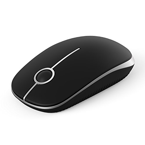 Product Cover Jelly Comb 2.4G Slim Wireless Mouse with Nano Receiver, Less Noise, Portable Mobile Optical Mice for Notebook, PC, Laptop, Computer, MacBook MS001 (Black and Silver)