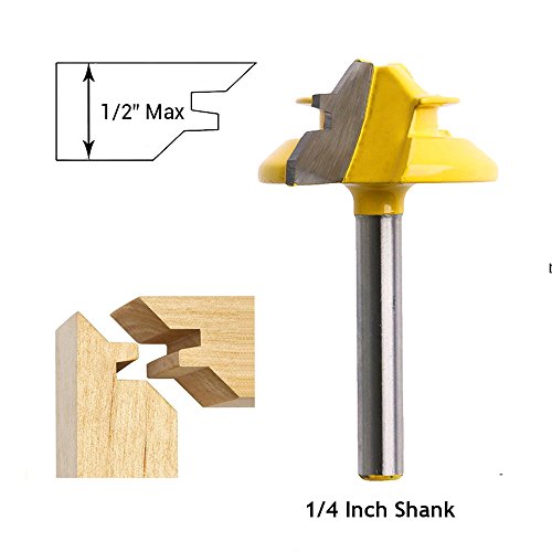 Product Cover Meihejia 1/4 Inch Shank 45 Degree Lock Miter Router Bit 1/2 Inch Stock Joint Router Bit Woodworking Cutter Tool