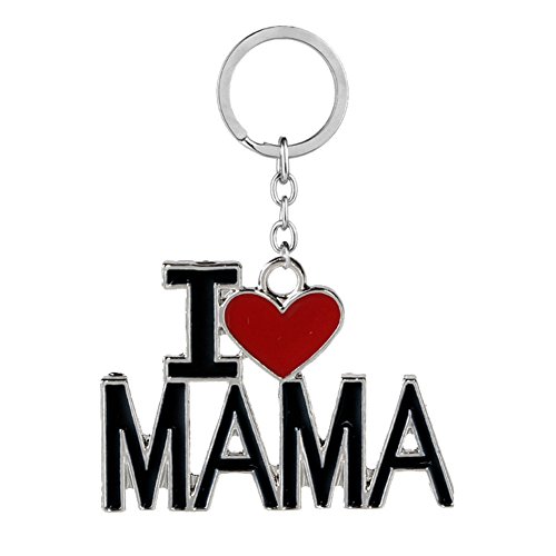 Product Cover Family Member Gift for Mom Mother I Love Mama Keychains Key Ring Jewelry for Mother's Day Birthday from Daughter Son