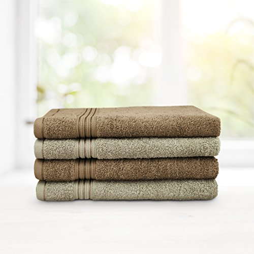Product Cover Swiss Republic Signature 4 Piece 630 GSM Cotton Hand Towel - Dark Brown and Light Brown