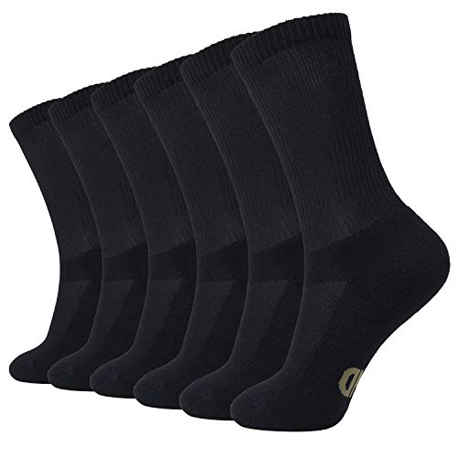 Product Cover +MD 6 Pack Soft Mens and Womens Bamboo Crew Socks Smell Control Cushioned Dress Casual Socks