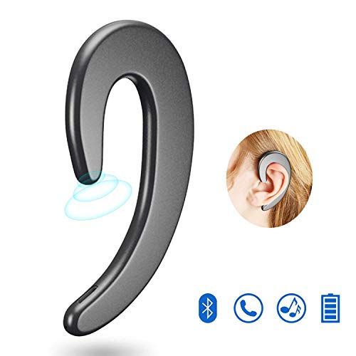 Product Cover Bluetooth Headset, Single Bluetooth Ear-Hook, Wireless Headphones with Mic, Painless Wearing Sport Earpiece with in-Ear Tip, Easy Pairing Earbud for Business Car, Compatible for Samsung iPhone (X)