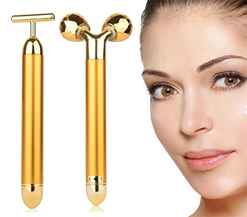 Product Cover AMULISS 24k Gold Skin Care Face Massager 3D Roller Electric Depuffer Energy Beauty Bar Package Combination