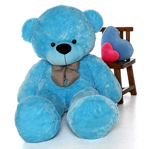 Product Cover CLICK4DEAL Stuffed Spongy Teddy Bear for Kids (6 ft, Sky Blue)