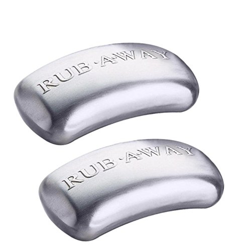 Product Cover Amco 5228591 Rub-a-Way Bar Stainless Steel Odor Absorber, 2 Pack - Silver