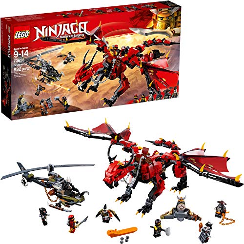 Product Cover LEGO NINJAGO Masters of Spinjitzu: Firstbourne 70653 Ninja Toy Building Kit with Red Dragon Figure, Minifigures and a Helicopter (882 Pieces)