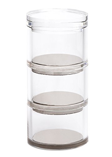 Product Cover OfficeGoods Acrylic & Silver 3 Tier Organizer - Functional & Elegant Accessory Designed for Your Desk Office or Home - Great Spot for All Your Little Bits (Silver/Round)