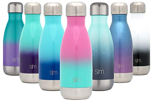 Product Cover Simple Modern 9 Ounce Wave Water Bottle - Vacuum Insulated Stainless Steel Kids Flask - Double Wall - Leakproof Ombre: Sorbet