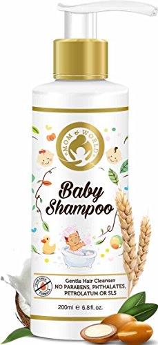 Product Cover Mom & World Tear Free Baby Shampoo 200ml - with Organic Moroccan Argan Oil & Oats Extract - No SLS, Paraben or Silicon