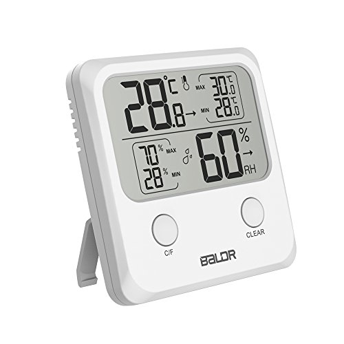 Product Cover BALDR Digital Thermometer Hygrometer Monitor Indoor Temperature & Humidity Gauge - White