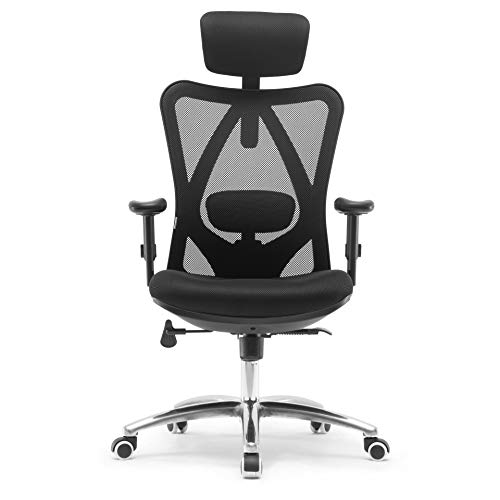 Product Cover Sihoo Ergonomics Office Chair Computer Chair Desk Chair, Adjustable Headrests Chair Backrest and Armrest's Mesh Chair (Black)