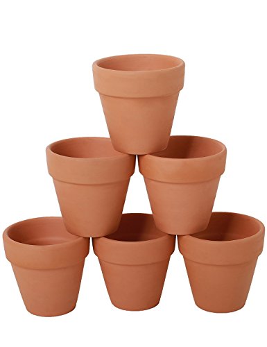 Product Cover YXMYH 6 Pcs Terracotta Pot Clay Pots 4'' Clay Ceramic Pottery Planter Cactus Flower Pots Succulent Pot Drainage Hole- For Indoor/Outdoor Plant Crafts