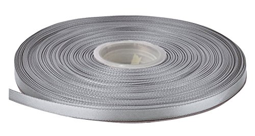 Product Cover Duoqu 1/4 inch Wide Double Face Satin Ribbon 50 Yards Shell Grey