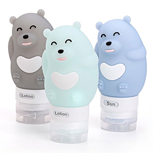 Product Cover Leak Proof Travel Bottles, YeGo Refillable, Squeezable Leakproof Silicone Travel Containers with Clear Portable Bag - For Shampoo, Lotion and Toiletries - TSA Airline Approved Carry-On. (3 Pack/Set)