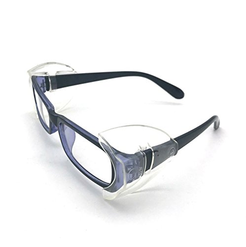 Product Cover Wakaka 4 Pcs New Single Hole Small to Medium or Large Eye glasses Safety Glasses Side Shields Side shields for safety glasses, Clear Flexible