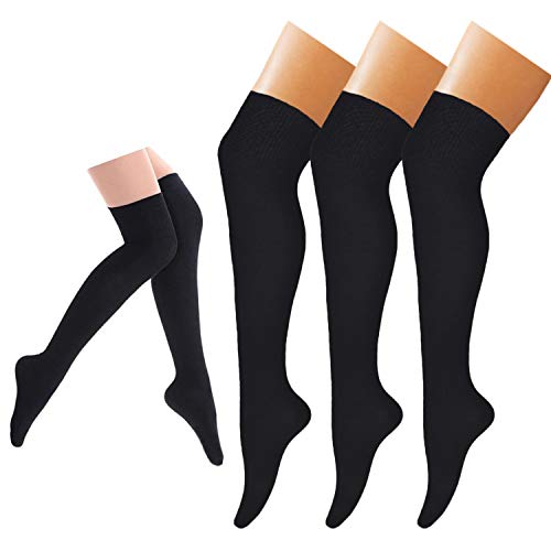Product Cover Compression Socks (3 Pairs) Knee High Compression Sock for Women & Men Best Stockings for Running, Medical, Athletic, Edema, Diabetic, Varicose Veins, Travel, Pregnancy (Black, Large/X-Large)